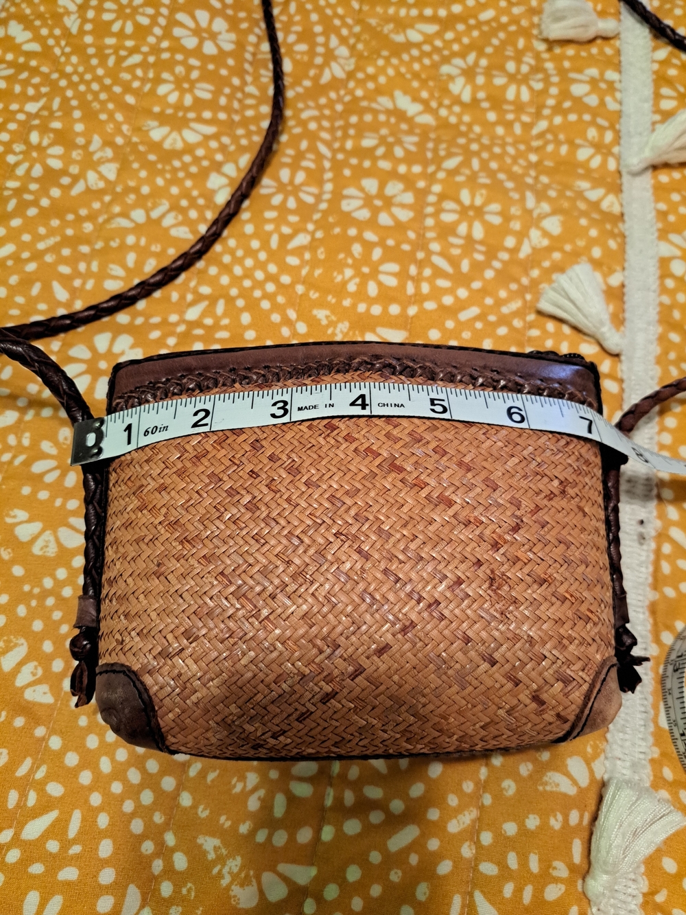 NWOT Handwoven Brown & Dark Brown Crossbody Bag, from Indonesia
